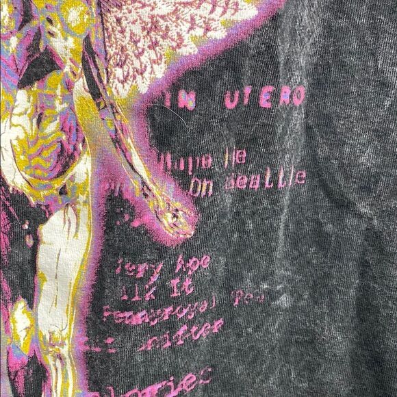 NIRVANA In Utero Acid‎ Wash Band Graphic Tee – Size Medium - Picture 8 of 13
